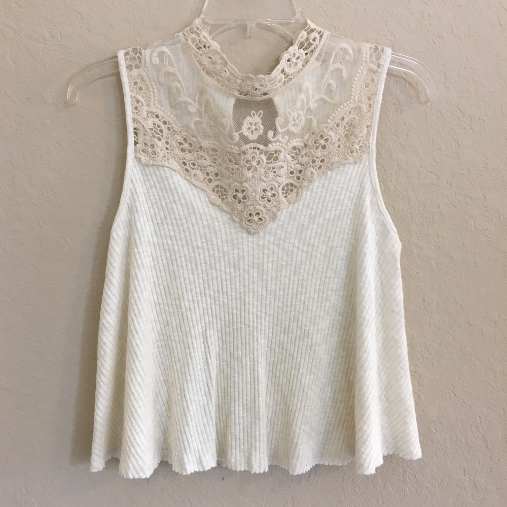 🍃Altar’d State Crochet Lace High Neck Swin…
